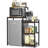 3-Tier Mini Fridge Cabinet With Microwave Stand, Wooden Utility Storage Shelf For Dorm Kitchen, Multifunctional Baker Rack With Ample Storage Space