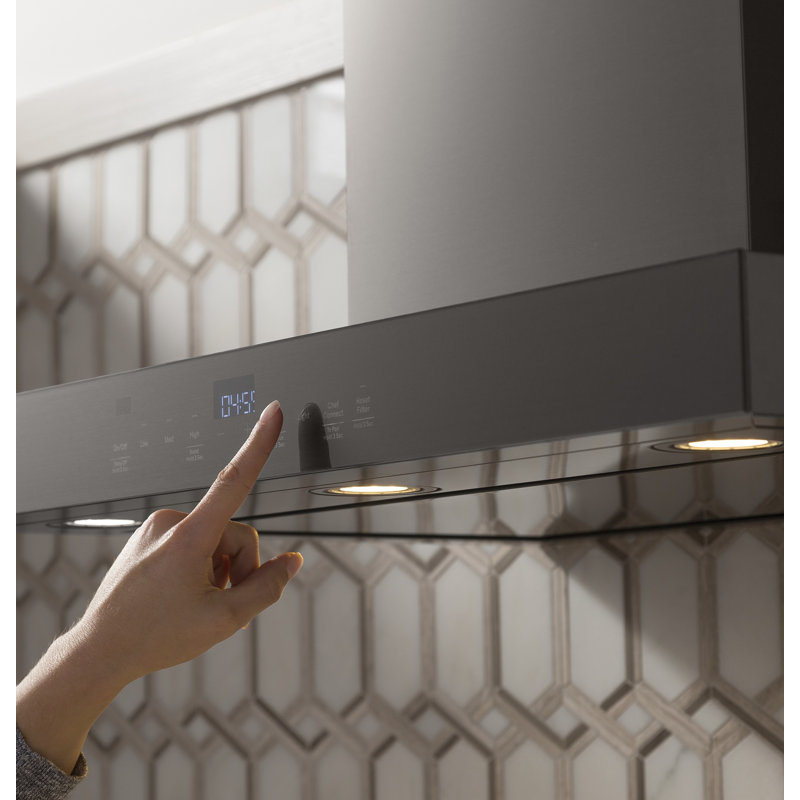 36" GE Profile Smart Appliances 610 CFM Convertible Wall Mount Range Hood with Night Light Wi-Fi Remote Control Included
