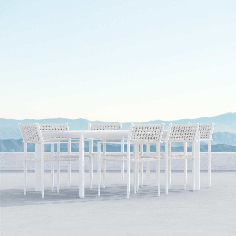 Naples Dining Chair, Matte White/Pearl Gray