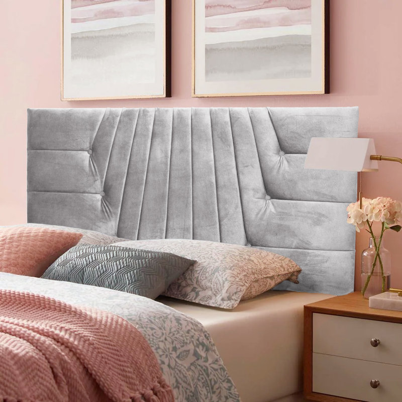 Noreen Upholstered Headboard, Small Double (4'), Silver