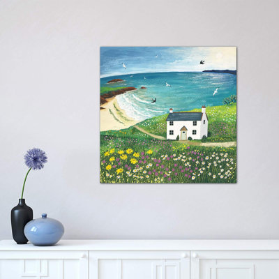 Seaside Cottage by Jo Grundy - No Frame Painting on Canvas