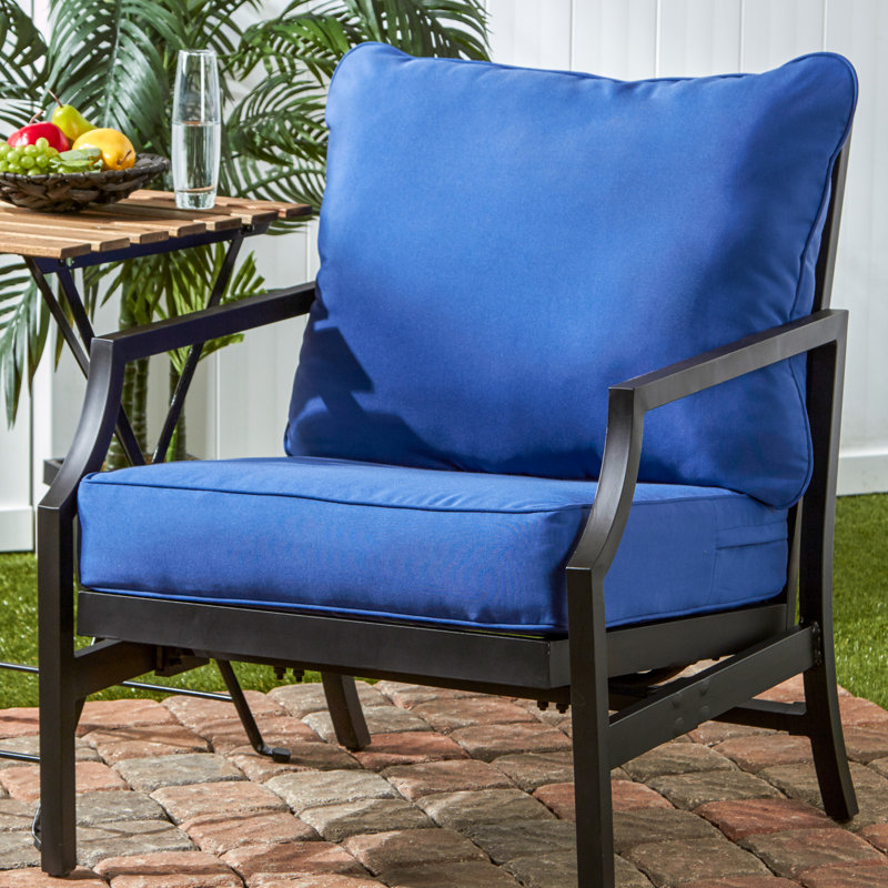 Coussin de siège pour chaise d'extérieur Lester, Bleu marine