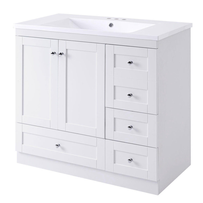 36" Modern Bathroom Vanity, White