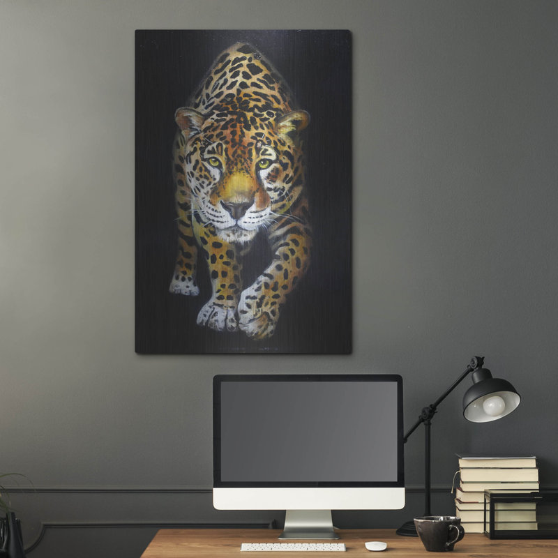  «Leopard» par Jennie Smallenbroek, art mural en métal, 24 po x 36 po, H 36 po x l 24 po