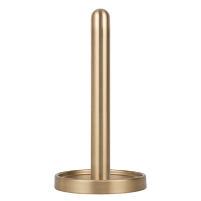 Ivilon Countertop Paper Towel Stand - Steady and Easy Tear - Fits All Paper Towel Rolls - Warm Gold