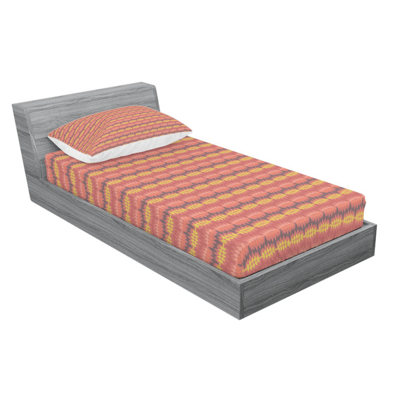 Microfiber Striped Sheet Set, Twin Sheet Set with Fitted Sheet
