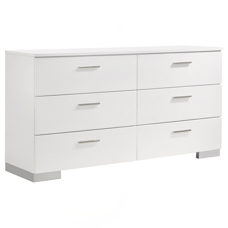Commode 6 tiroirs ultrabrillante