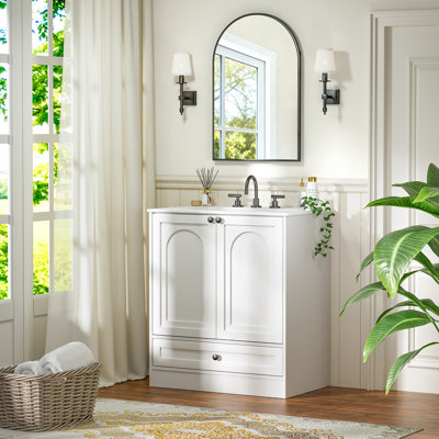 Meuble-lavabo simple 30 po avec comptoir en céramique