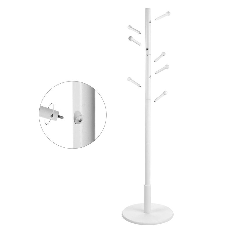 Tomasello Solid Wood Freestanding 7 - Hook Coat Rack
