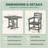 Gray HDPE 3-Piece Outdoor Patio Dining Set With Square Table And 2 Armchairs