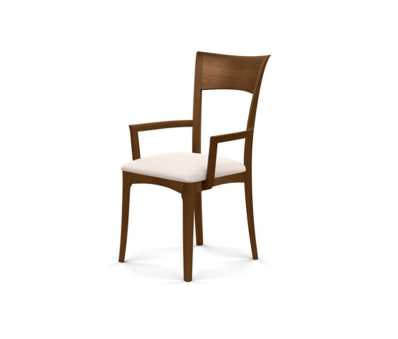 Ingrid 19.25'' H Upholstered Cherry Armchair, Saddle Cherry, White