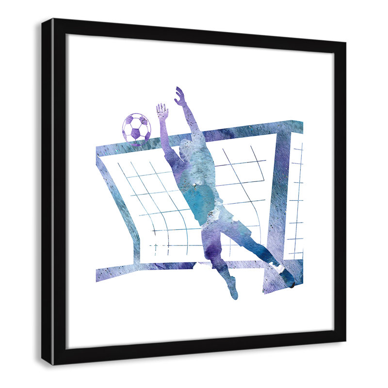 Fille de football 2, H 17 po x l 17 po x P 1,19 po, Encadré de boîte noir