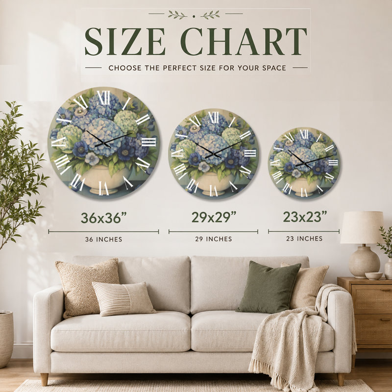 Solid Wood Analogue Wall Clock, Large