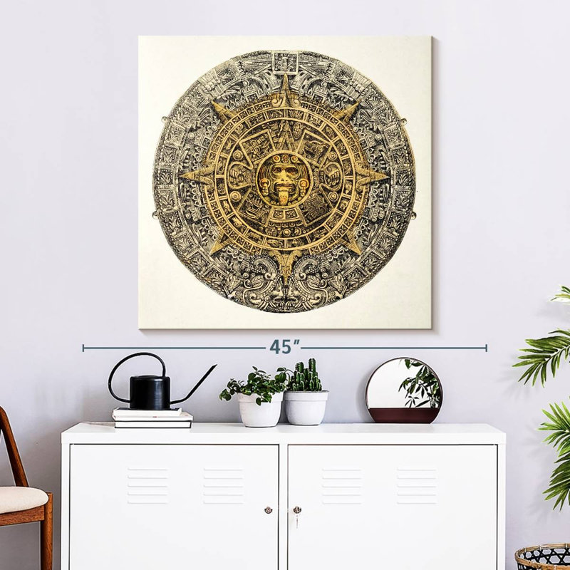 Kerner Aztec Sun Stone Calendar, 33" H x 33" W