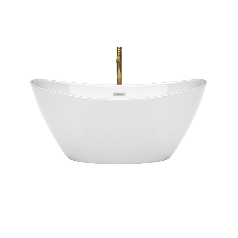 Dorrit 66" x 32" Freestanding Soaking Acrylic Bathtub with Faucet