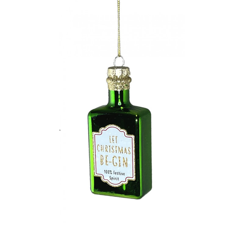 Ornement «Let Christmas Be-Gin», bouteille de gin