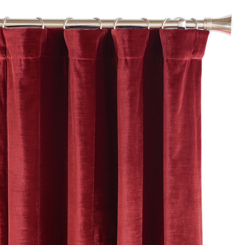 Winchester Silky Velvet Room Darkening Curtain Single Panel, Chestnut, 48" x 96"