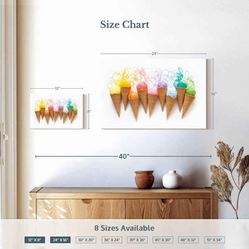 " Ice Cream Threads Canvas Print ", 16" H x 24" W x 1.25" D