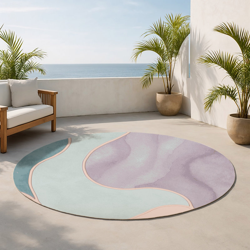 Tapis intérieur et extérieur Gentle Crest, Rond 5 pi