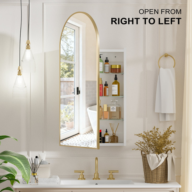 40mm W 80mm H Wall Mounted Required Frameless Medicine Cabinet Mirror 3 Adjustable