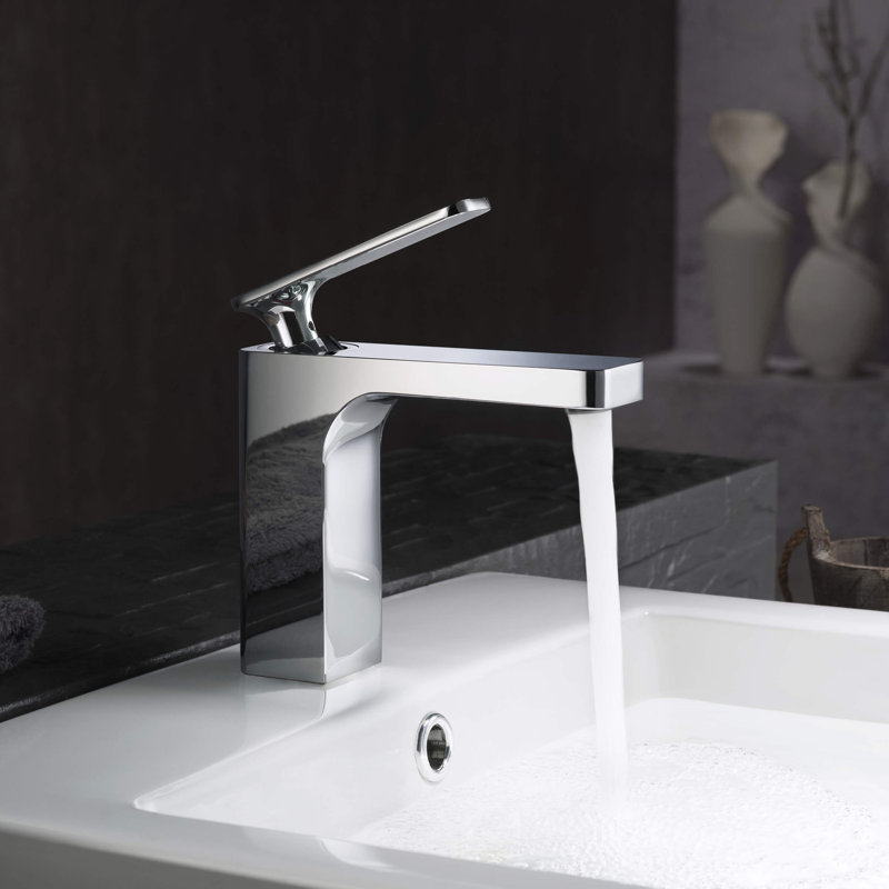 Chrome Single-Handle Modern Bathroom Faucet with Pop-Up Drain