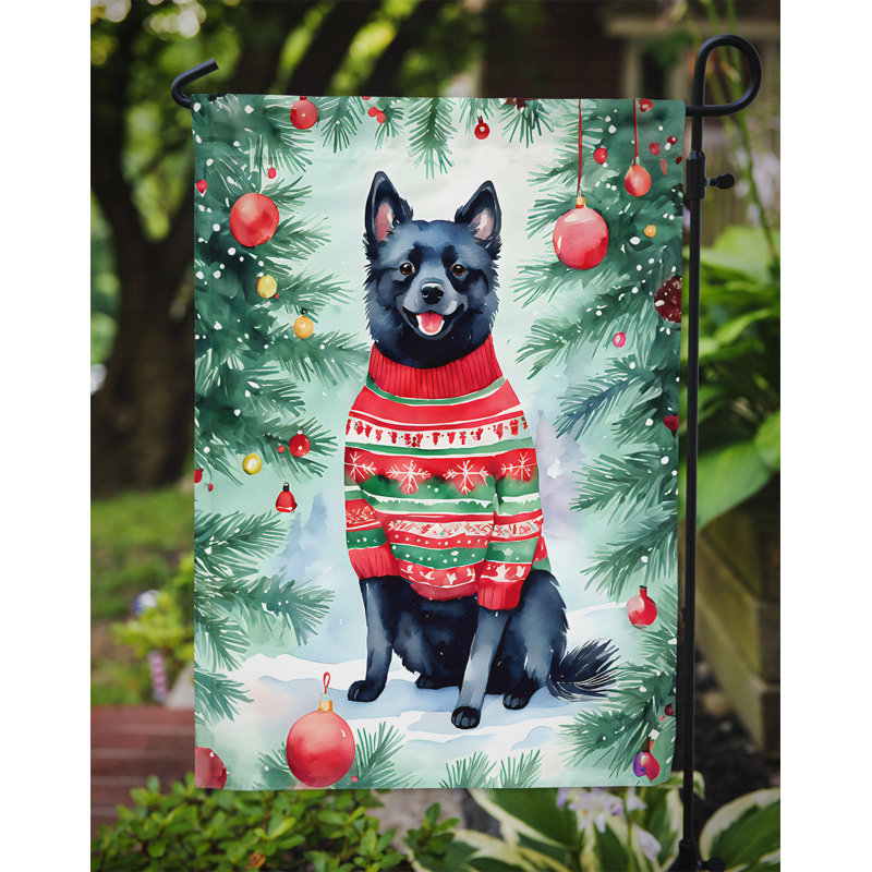 Polyester double face Noël, H 15,5 po x l 11,25 po