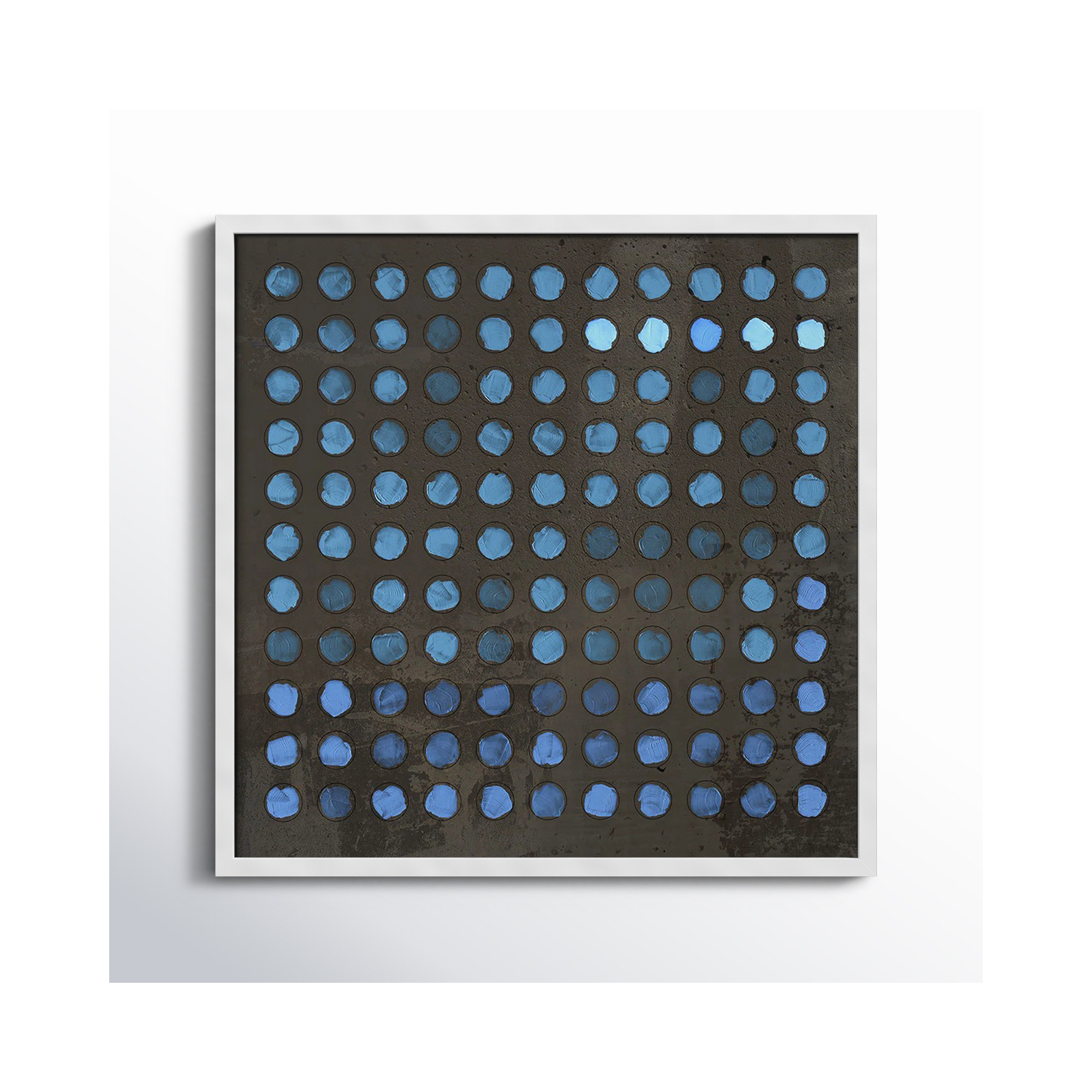 Squared Circles 5 by Jacques Pilon, 24" H x 24" W x 1.25" D, White