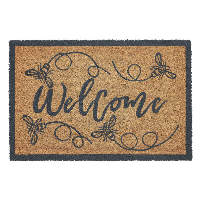 Buzzy Bees Coir Welcome Rug Rect, 20" W x 30" L