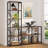 70.87" Tall 6-Tier Rustic Ladder Corner Etagere Bookshelf  for Living room, Office,  Kitchen