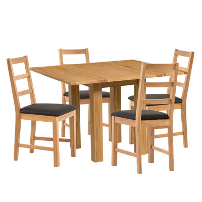 Hatcher 4 - Person Solid Oak Dining Set