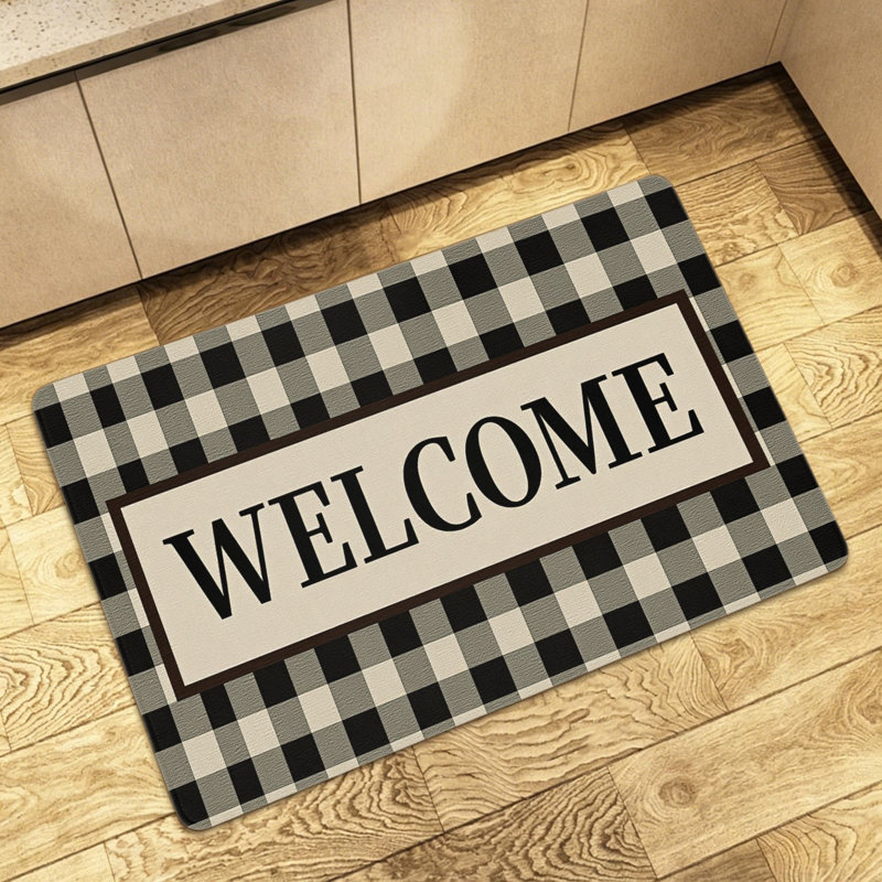 Tapis de bienvenue 24 po x 36 po noir / beige Buffalo