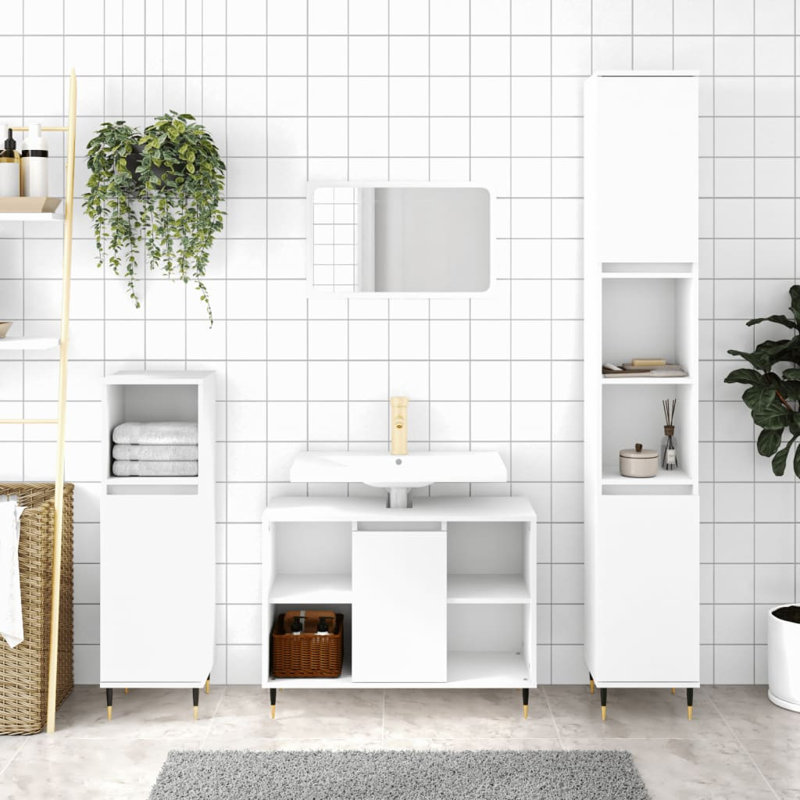 Malumbo Floor Mounted Bathroom Cabinet, White