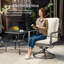 Chaise longue pivotante avec coussins