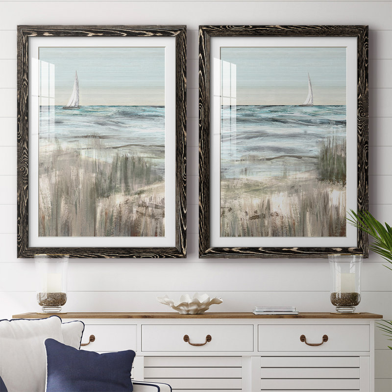 " Heading In Dusk I " 2 - Pieces Painting Print, Black, 31.5" H x 88" W x 1.5" D
