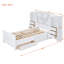 Lit plateforme en bois avec armoire verticale tout-en-un et 4 tiroirs de chaque côté-1996856622