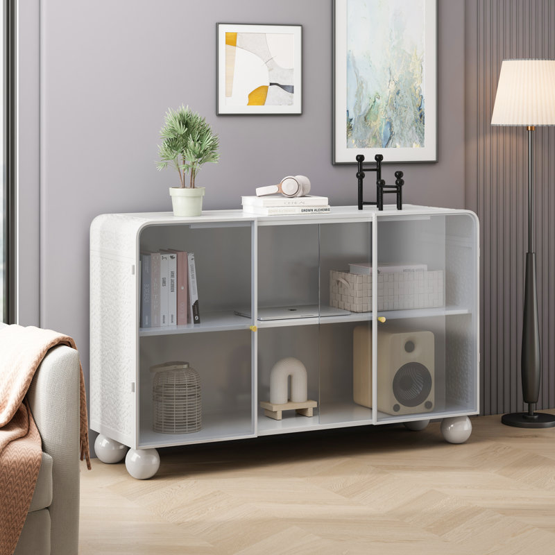 Armoire de rangement en verre 47,25 po, Blanc