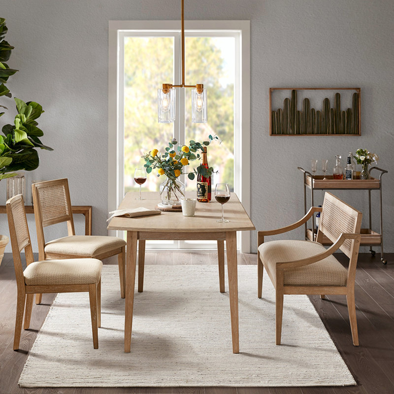 Chaises de salle à manger, de cuisine et de salle à manger Daeun Kreitzer, Marron clair, Blé récupéré