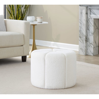 Tissu blanc avec un design contemporain, revêtement texturé distinct, rembourré de mousse pour plus de confort, L 20 po x l 20 po H 15 po, multi-usage, sans assemblage, limite de poids de 250 lb, apparence intérieure seulement, rembourrage supplémentaire