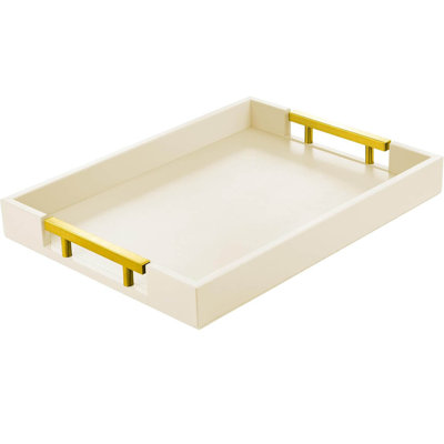 Serving Tray With Gold Handles