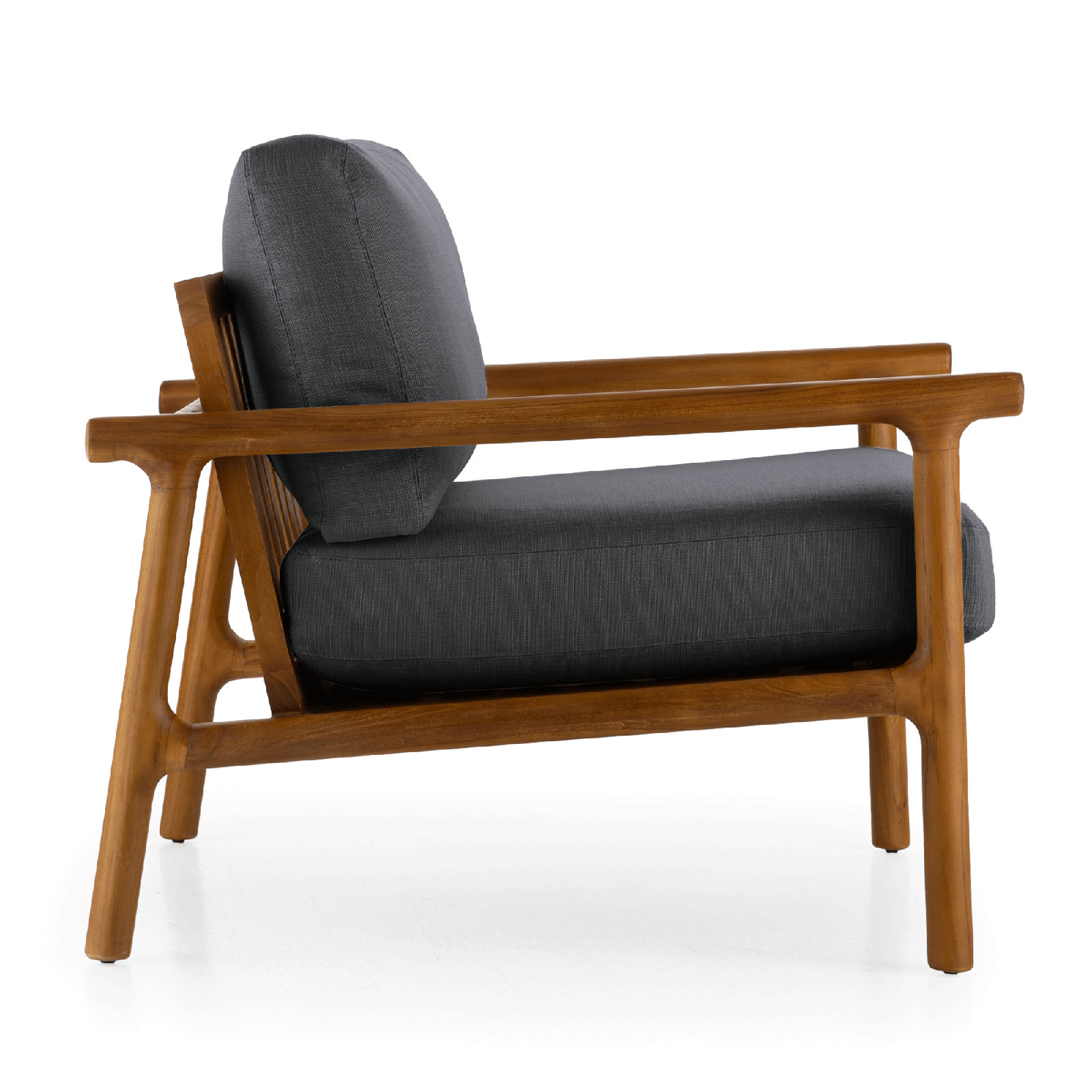 Cellire Linen Armchair, Charcoal Polyester