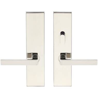 Fifth Avenue Tall Plate Entry Set with Bellagio Lever in Lifetime Bras -  Grandeur Hardware