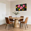Ensemble de 1 tableau sur toile à motif floral de roses roses et de marguerites jaunes-1569092546