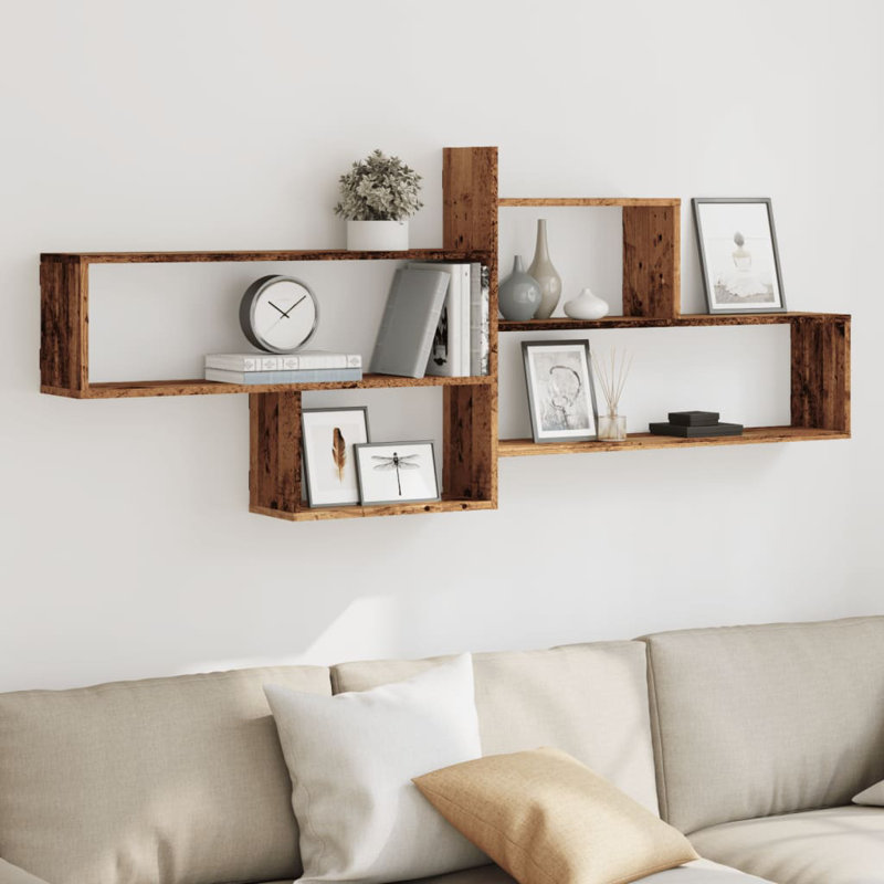 Wall Shelf 65.9X7.1X26.8" Engineered Wood, Old Wood