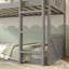 Twin Over Twin Solid Wood Floor Bunk Bed with Panelled Headboard and Footboard-1090473889