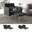 Velvet Armchair with Footstool-476355747