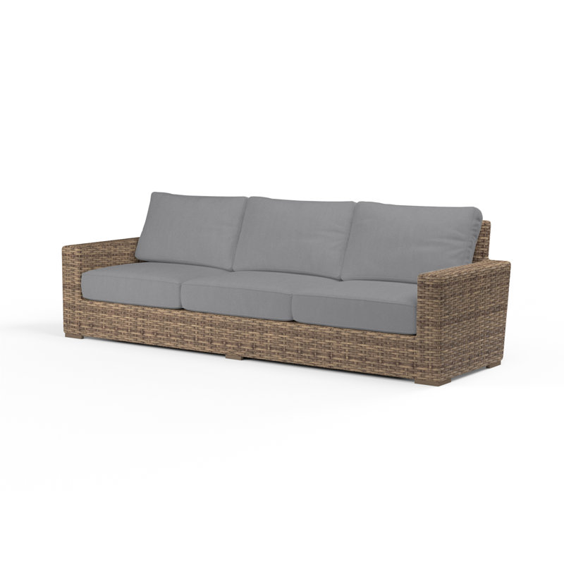Havana 107'' Wide Premium All-Weather Wicker Patio Sofa with Cushions, Canvas Granite Sunbrella®