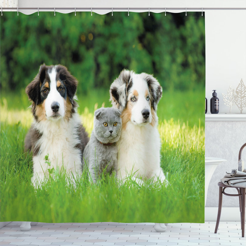 Shower Curtain with Hooks Included, 70" H x 69" W
