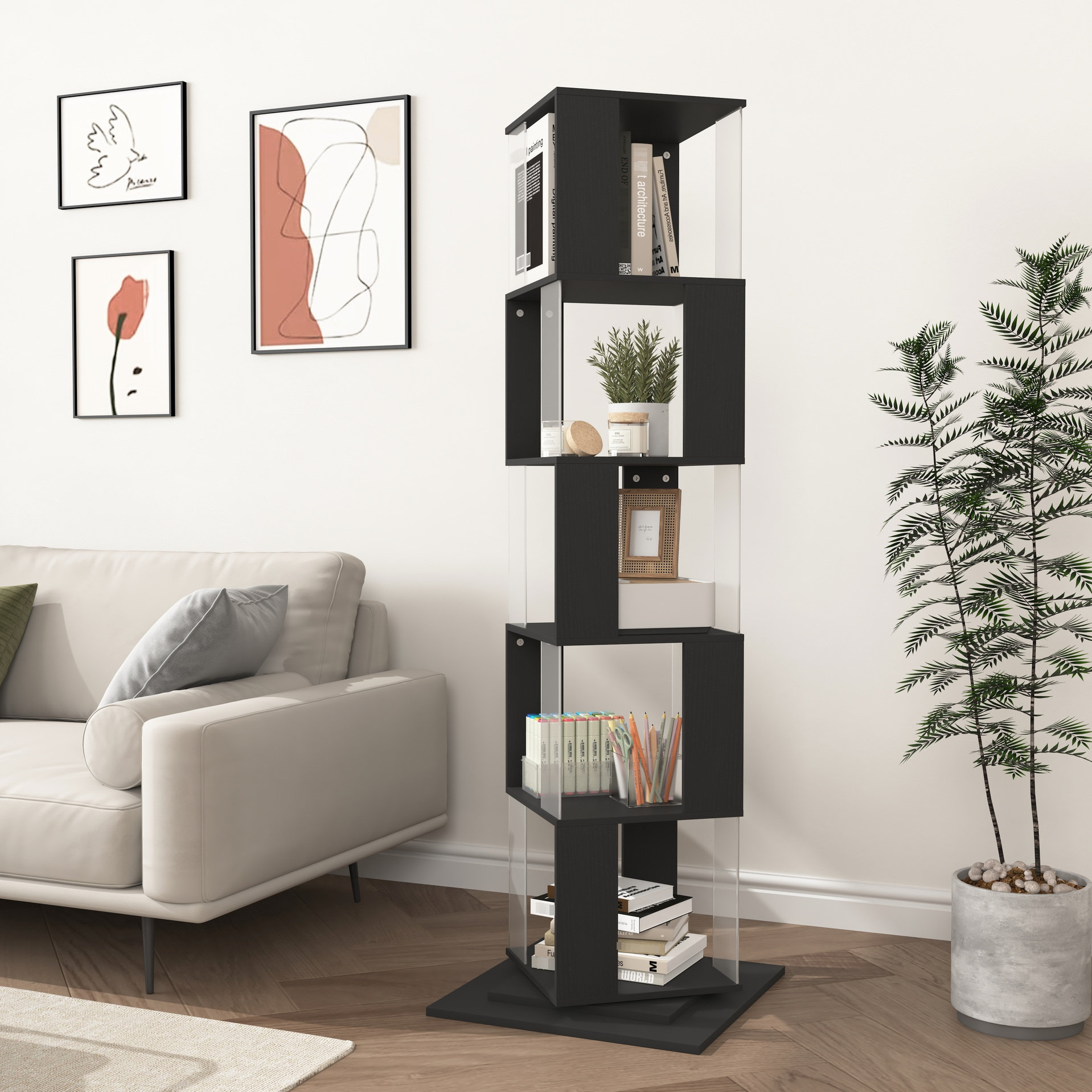 Rotatable Storage Unit StoneStory Floor Standing Rotating Storage Unit - Holds Multiple Items ...