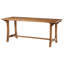 Table de salle à manger rectangulaire de style campagnard en bois massif de 180 cm (70,9 po) avec pieds incurvés pour 6 personnes