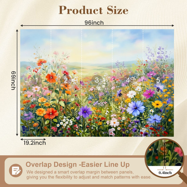 Red Barrel Studio Modern Peel and Stick Wallpaper Vibrant Floral Garden ...